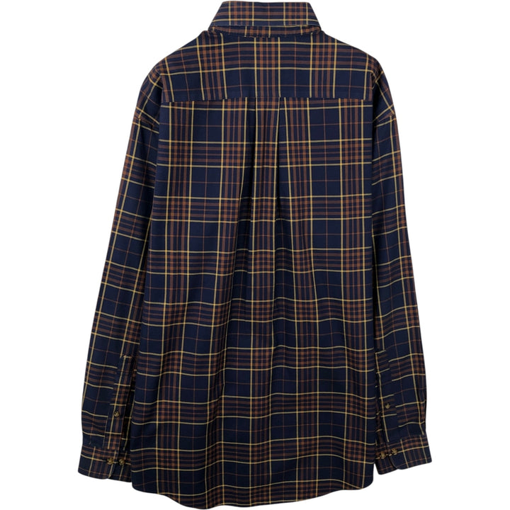 Brooks Brothers Est.1818 Long Sleeve Button-Down Check Shirt, Men's Size M cotton navy blue type Vintage Second Hand