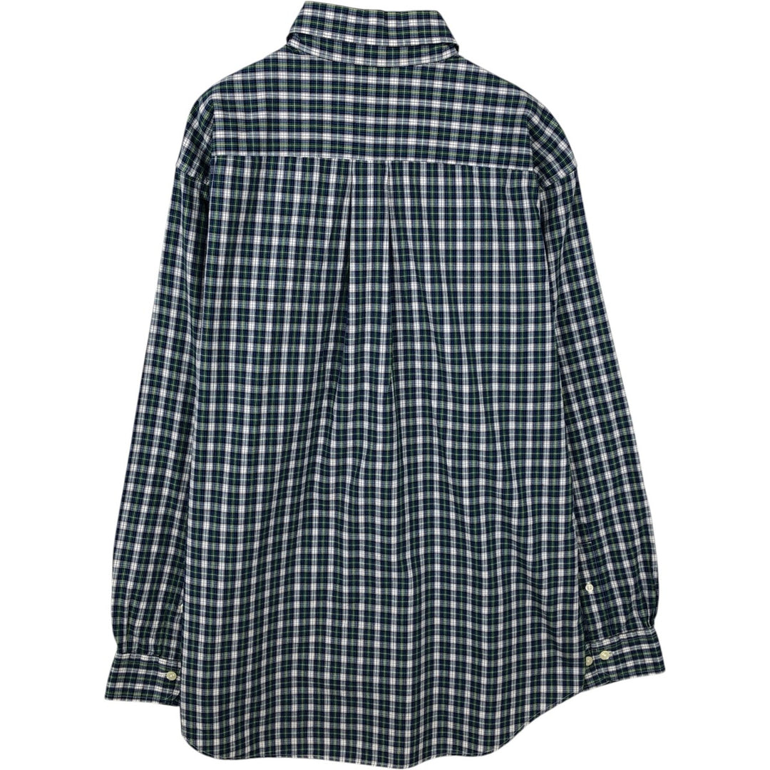 Brooks Brothers 346 Long Sleeve Button-Down Check Shirt, Men's Size Medium cotton blue type Vintage Second Hand