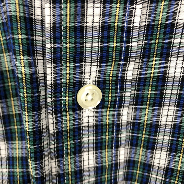 Brooks Brothers 346 Long Sleeve Button-Down Check Shirt, Men's Size Medium cotton blue type Vintage Second Hand