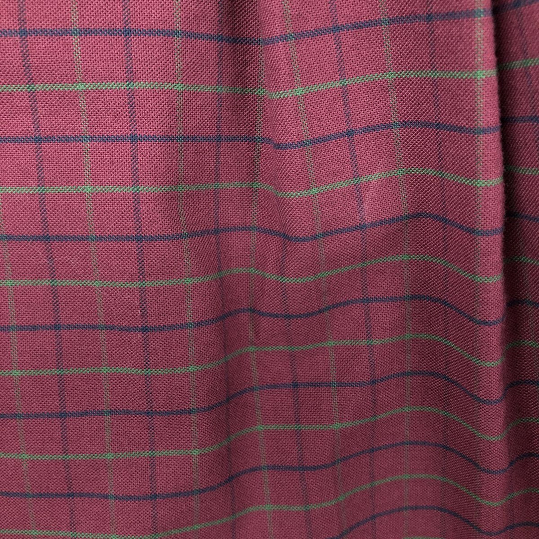 Brooks Brothers Est.1818 Madison Fit Long-Sleeve Button-Down Check Shirt, Men's Size M (approx.) cotton burgundy type Vintage Second Hand