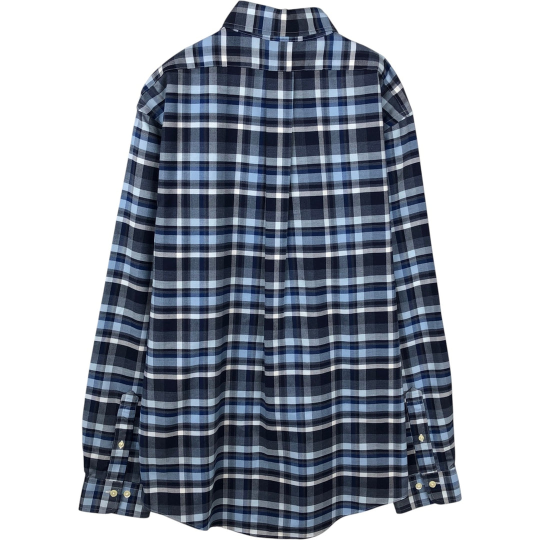 Brooks Brothers 1818 REGENT Long Sleeve Button-Down Check Shirt, Men's Size L Supima Cotton blue type Vintage Second Hand