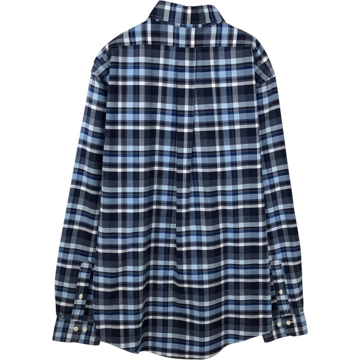 Brooks Brothers 1818 REGENT Long Sleeve Button-Down Check Shirt, Men's Size L Supima Cotton blue type Vintage Second Hand
