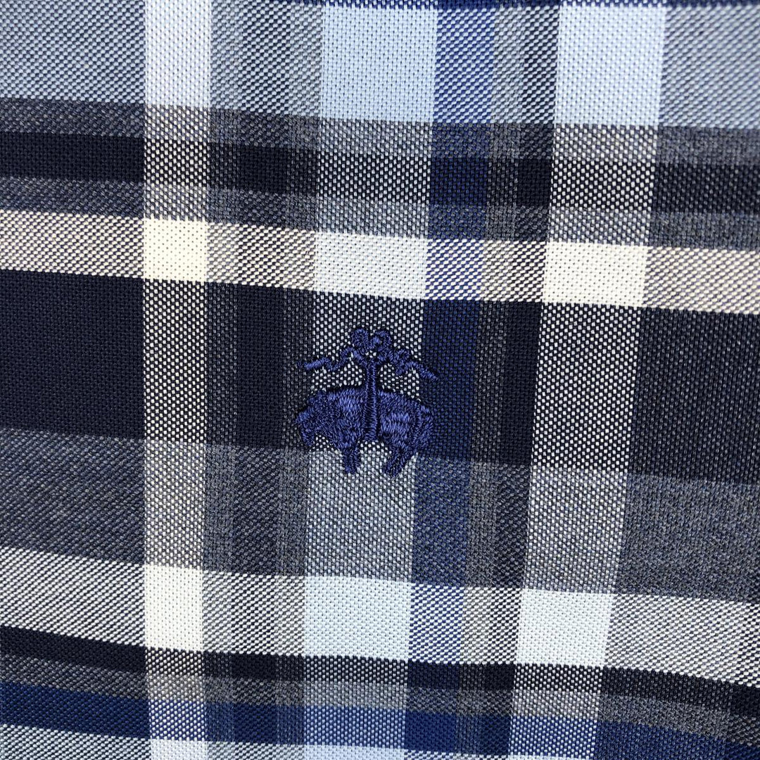 Brooks Brothers 1818 REGENT Long Sleeve Button-Down Check Shirt, Men's Size L Supima Cotton blue type Vintage Second Hand