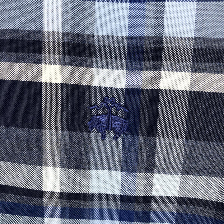Brooks Brothers 1818 REGENT Long Sleeve Button-Down Check Shirt, Men's Size L Supima Cotton blue type Vintage Second Hand