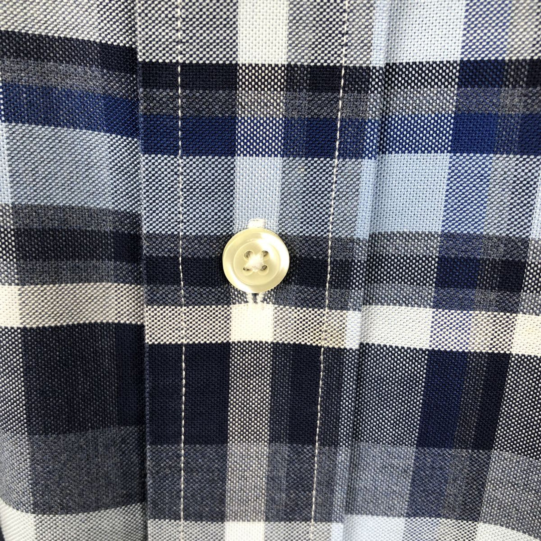 Brooks Brothers 1818 REGENT Long Sleeve Button-Down Check Shirt, Men's Size L Supima Cotton blue type Vintage Second Hand