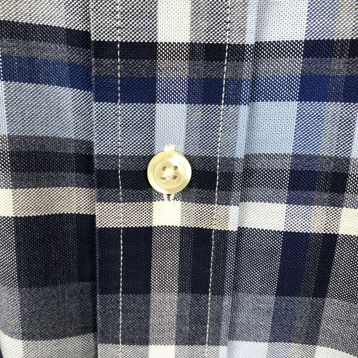 Brooks Brothers 1818 REGENT Long Sleeve Button-Down Check Shirt, Men's Size L Supima Cotton blue type Vintage Second Hand