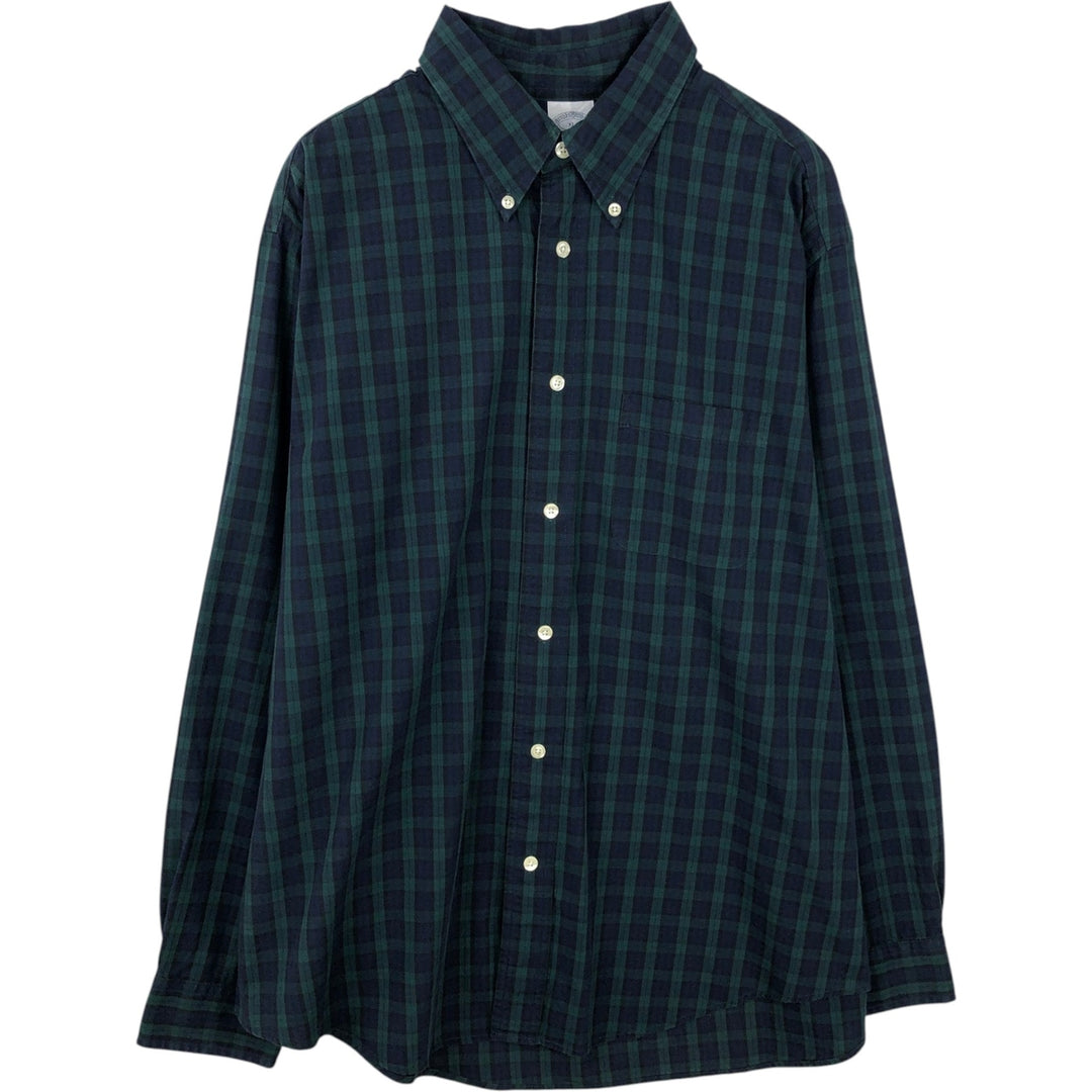 Brooks Brothers 1818 REGENT Long Sleeve Button-Down Check Shirt, Men's Size XL cotton Green type dark green Vintage Second Hand
