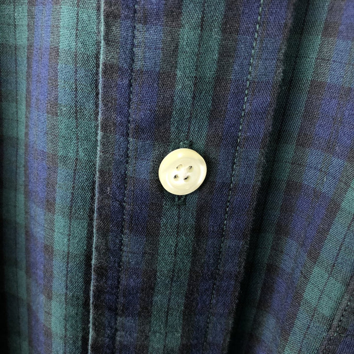 Brooks Brothers 1818 REGENT Long Sleeve Button-Down Check Shirt, Men's Size XL cotton Green type dark green Vintage Second Hand