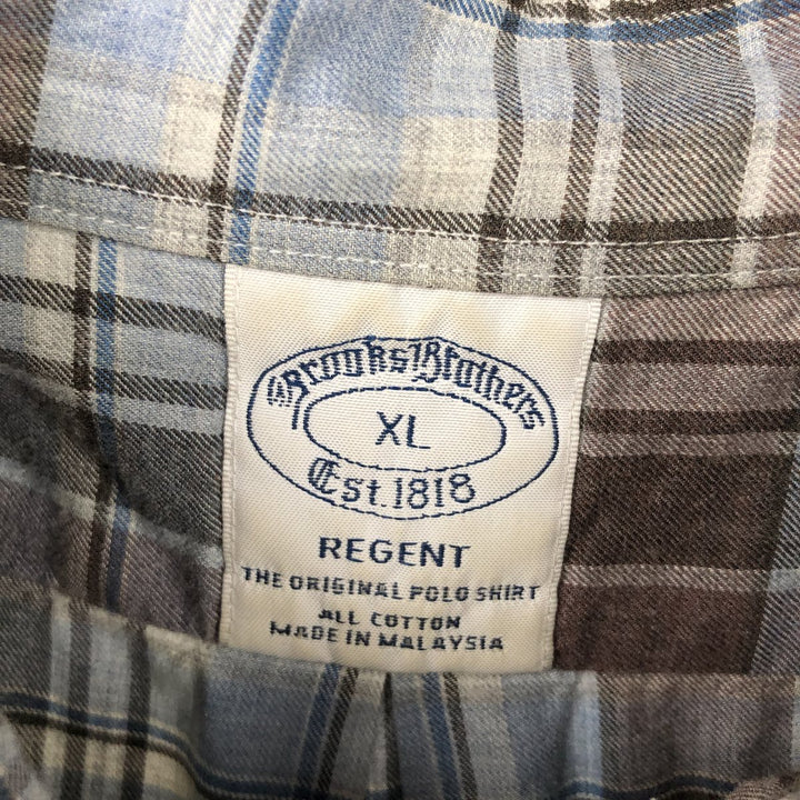 Brooks Brothers Est.1818 REGENT Long Sleeve Button-Down Check Shirt Men's XL cotton Blue type light blue Vintage Second Hand