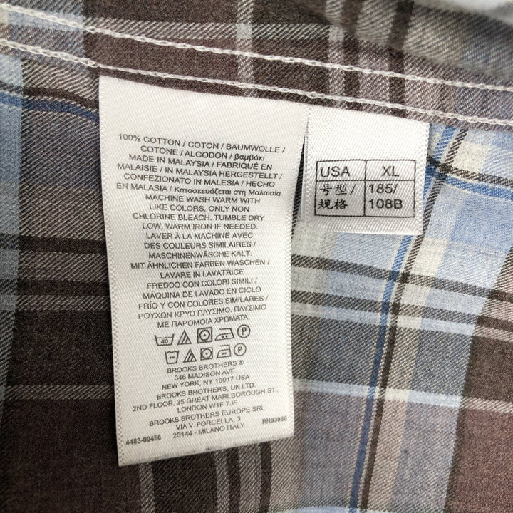 Brooks Brothers Est.1818 REGENT Long Sleeve Button-Down Check Shirt Men's XL cotton Blue type light blue Vintage Second Hand