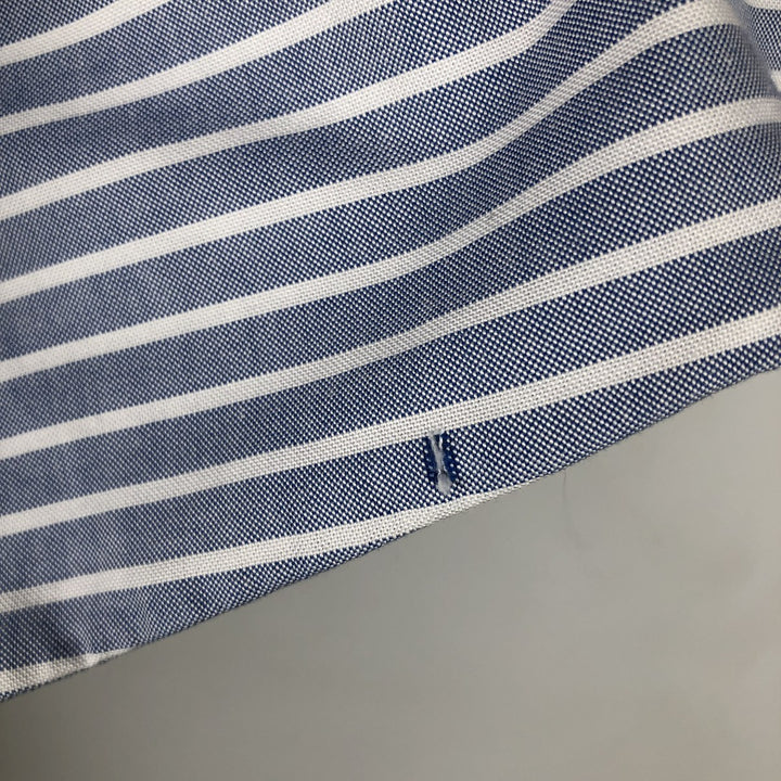 Brooks Brothers Est.1818 REGENT Long Sleeve Button-Down Striped Shirt, Men's Size L Supima Cotton Blue type light blue Vintage Second Hand