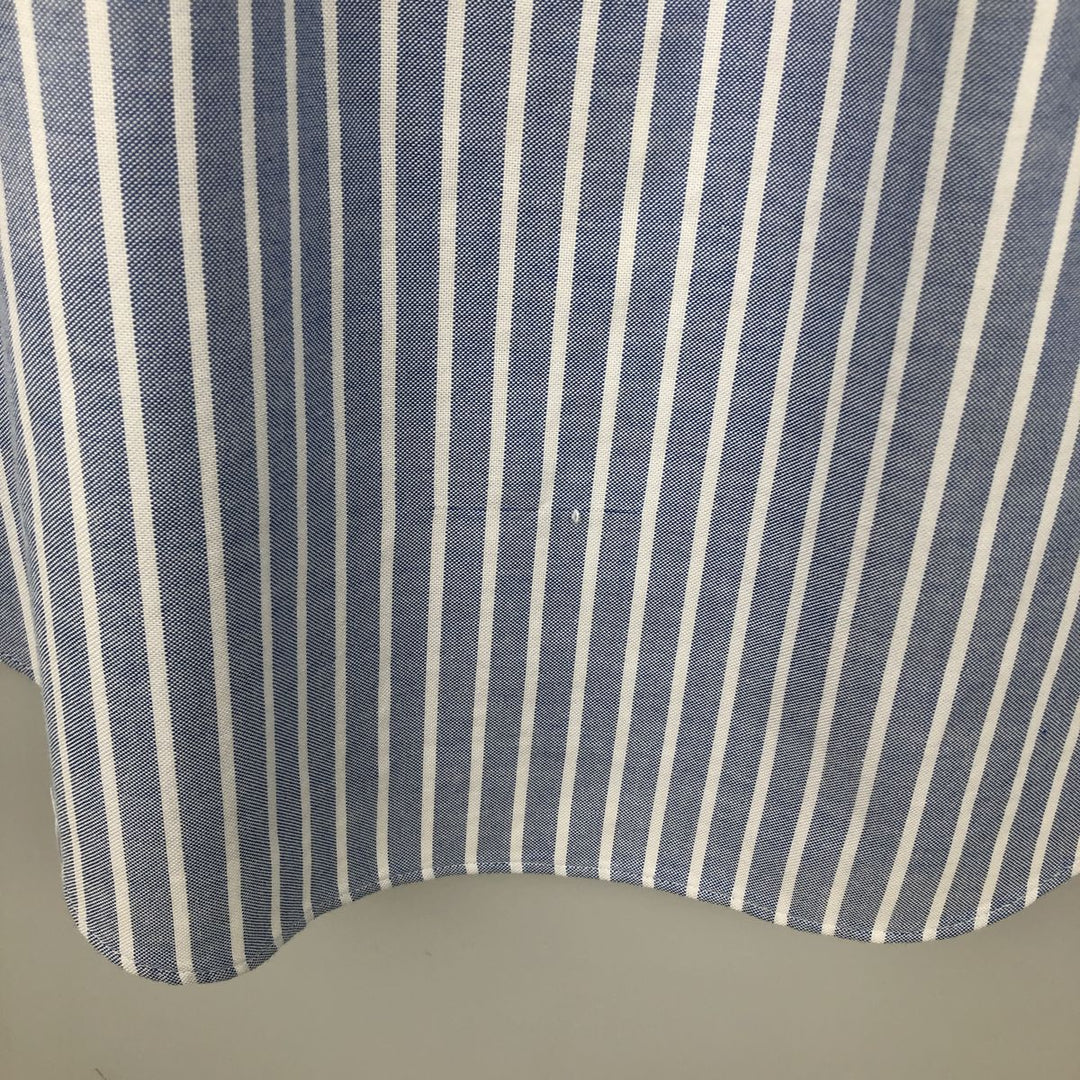 Brooks Brothers Est.1818 REGENT Long Sleeve Button-Down Striped Shirt, Men's Size L Supima Cotton Blue type light blue Vintage Second Hand