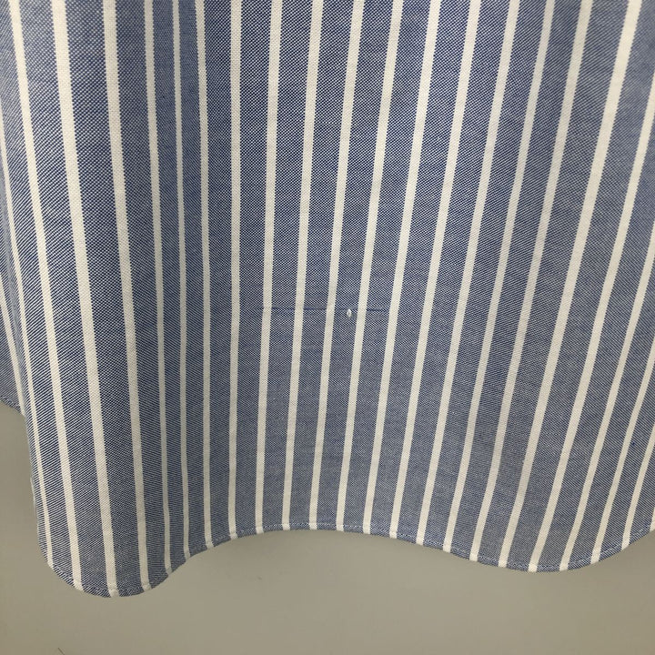 Brooks Brothers Est.1818 REGENT Long Sleeve Button-Down Striped Shirt, Men's Size L Supima Cotton Blue type light blue Vintage Second Hand