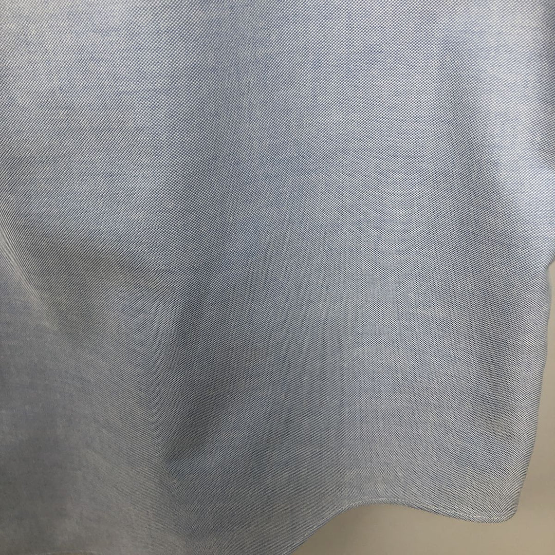 Brooks Brothers Check Pattern Stripe Pattern Long-Sleeve Button-Down Shirt Cleric Shirt Men's Size XL (approx.) Supima Cotton Blue type light blue Vintage Second Hand