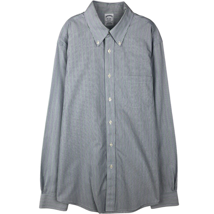 Brooks Brothers Est.1818 REGENT Long Sleeve Button-Down Striped Shirt, Men's Size L Supima Cotton blue type Vintage Second Hand