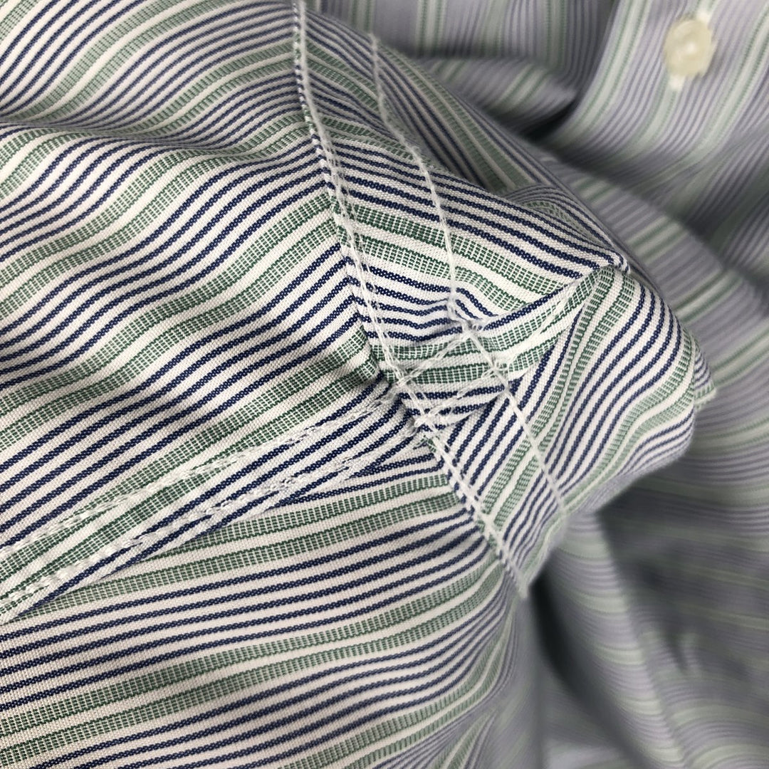 Brooks Brothers Est.1818 REGENT Long Sleeve Button-Down Striped Shirt, Men's Size L Supima Cotton blue type Vintage Second Hand