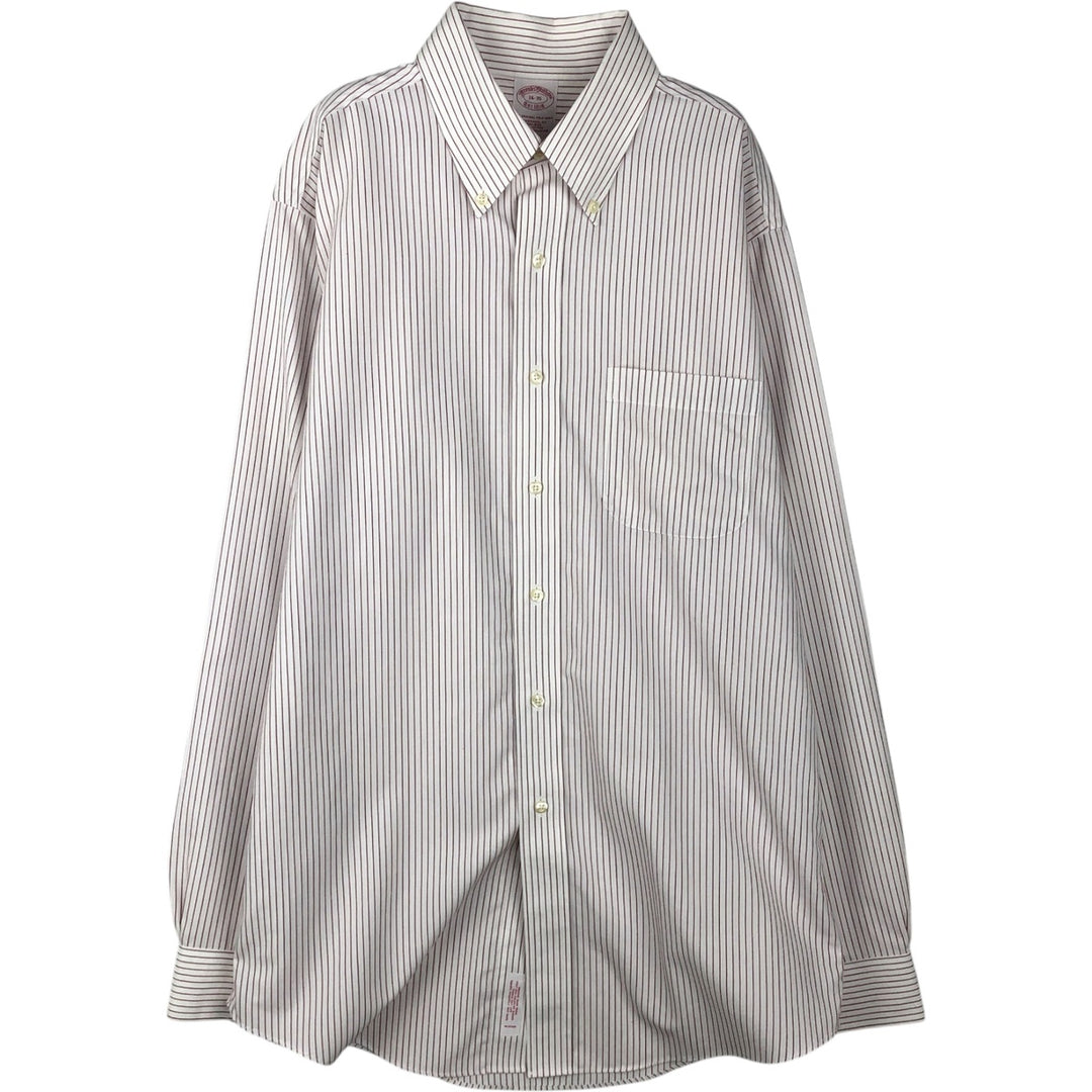 Brooks Brothers Est.1818 Long Sleeve Button-Down Striped Shirt, Men's Size L cotton white type Vintage Second Hand