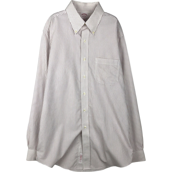 Brooks Brothers Est.1818 Long Sleeve Button-Down Striped Shirt, Men's Size L cotton white type Vintage Second Hand