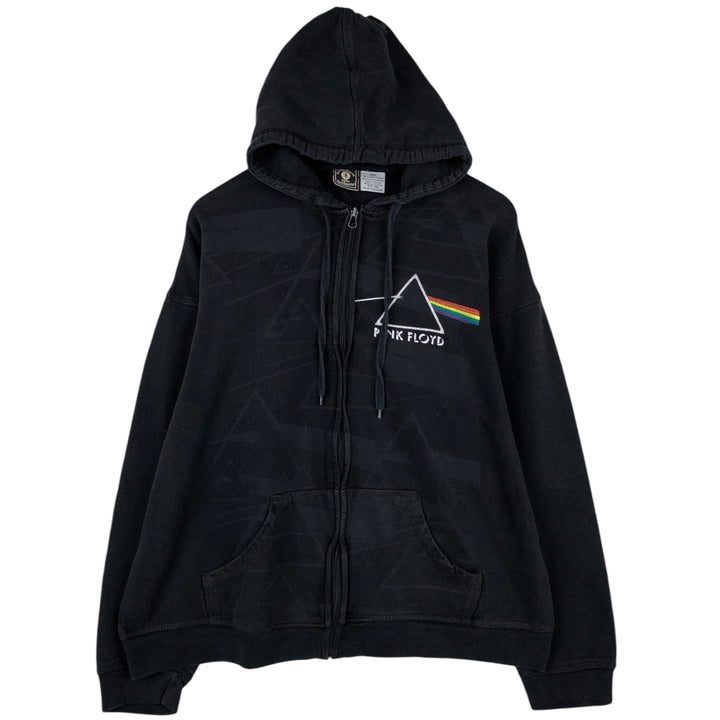 ROCKWARE PINK FLOYD (Pink Floyd) Band Sweatshirt Full-Zip Hoodie, Men's XXL (approx.) cotton black type Vintage Second Hand