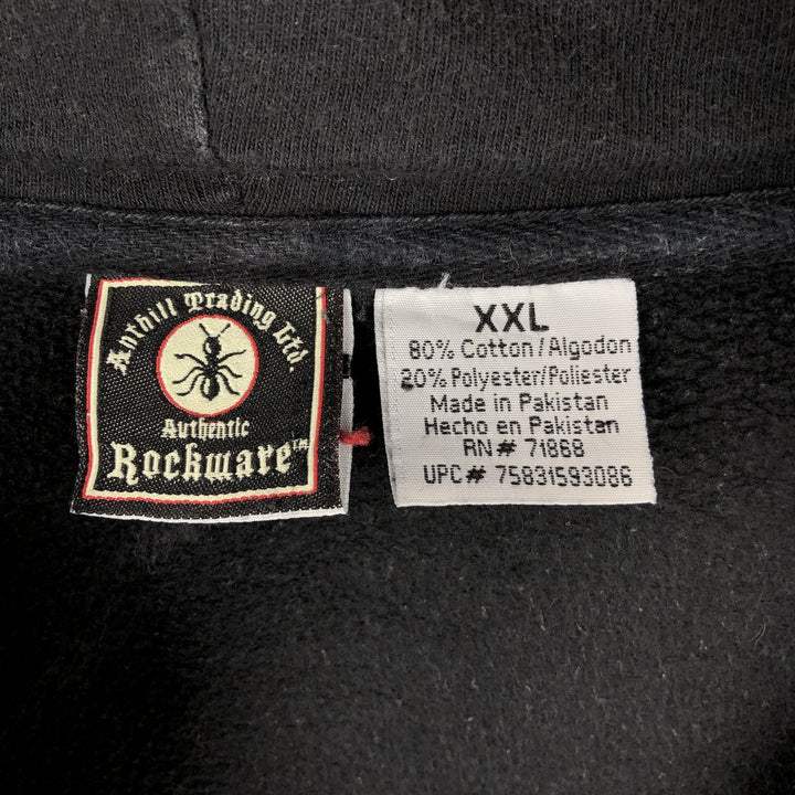 ROCKWARE PINK FLOYD (Pink Floyd) Band Sweatshirt Full-Zip Hoodie, Men's XXL (approx.) cotton black type Vintage Second Hand