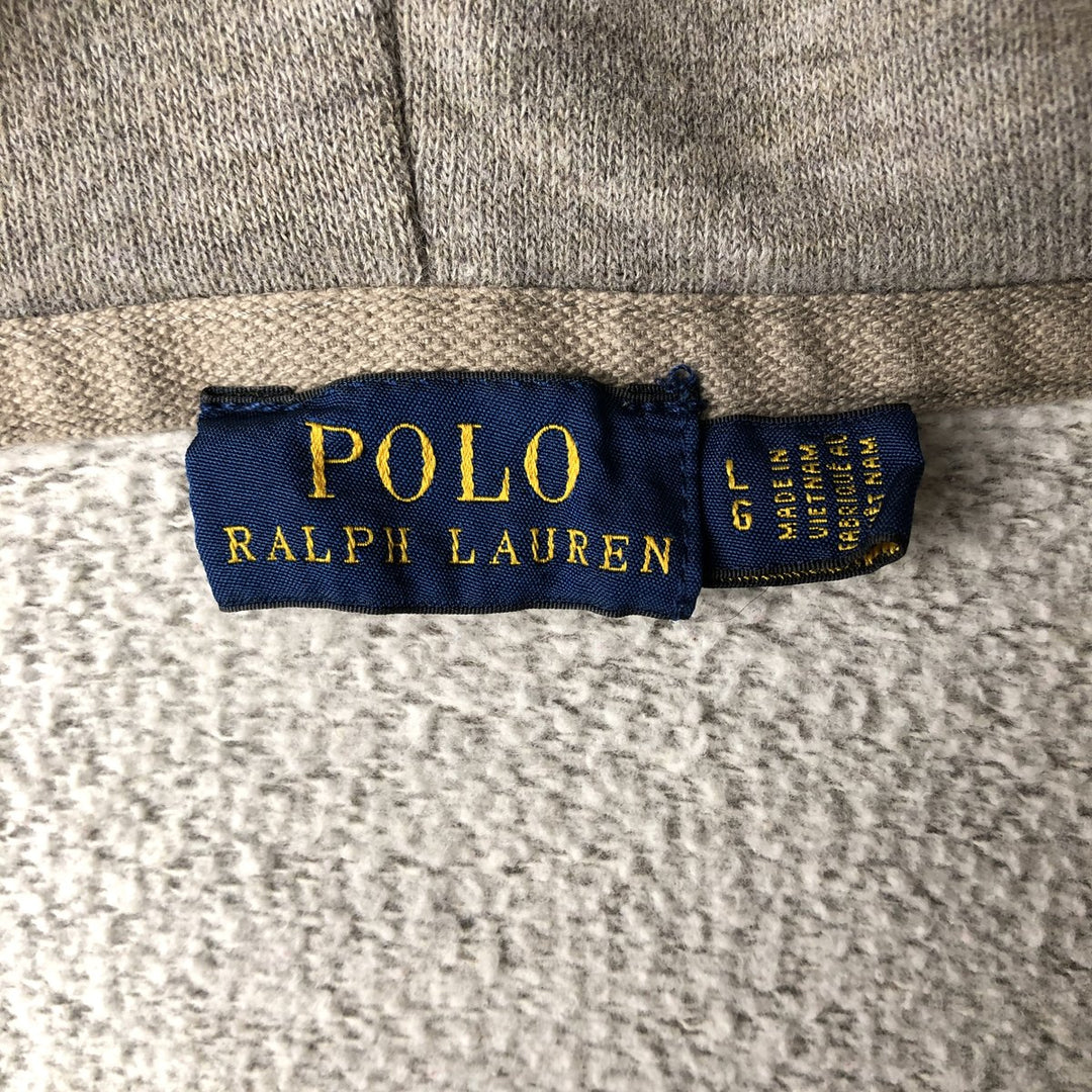 Ralph Lauren POLO RALPH LAUREN full-zip sweatshirt hoodie, women's size L cotton gray type Vintage Second Hand