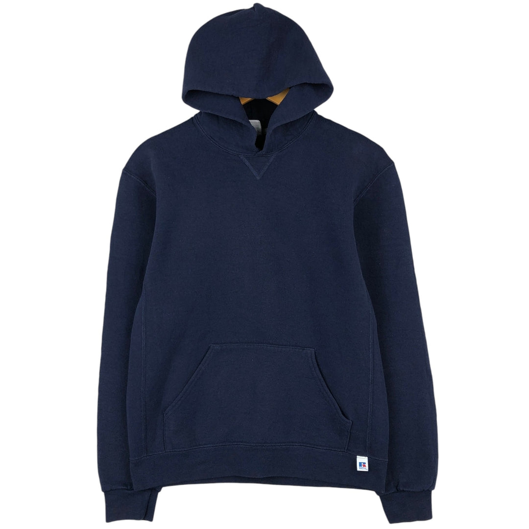2000'S Russell sweatshirt pullover hoodie, men's size XL equivalent. cotton navy blue type Vintage Second Hand