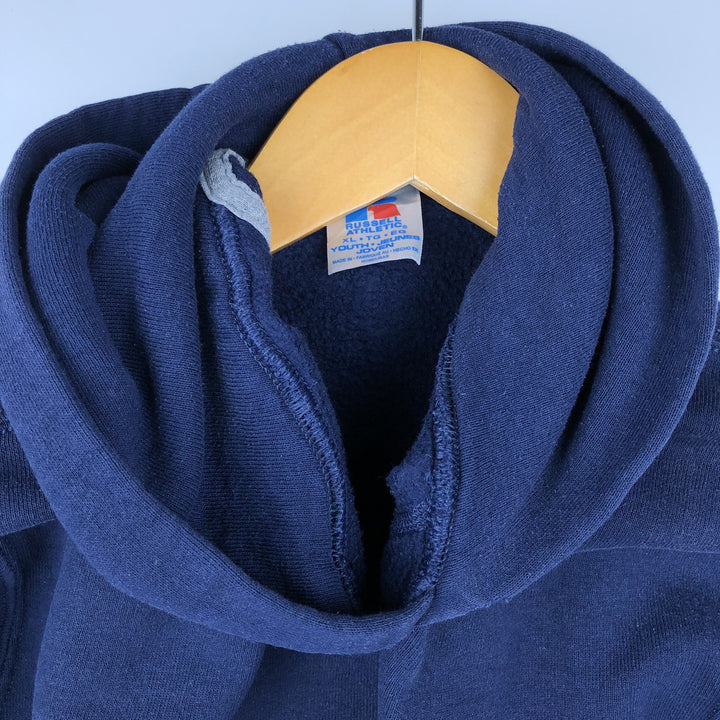 2000'S Russell sweatshirt pullover hoodie, men's size XL equivalent. cotton navy blue type Vintage Second Hand
