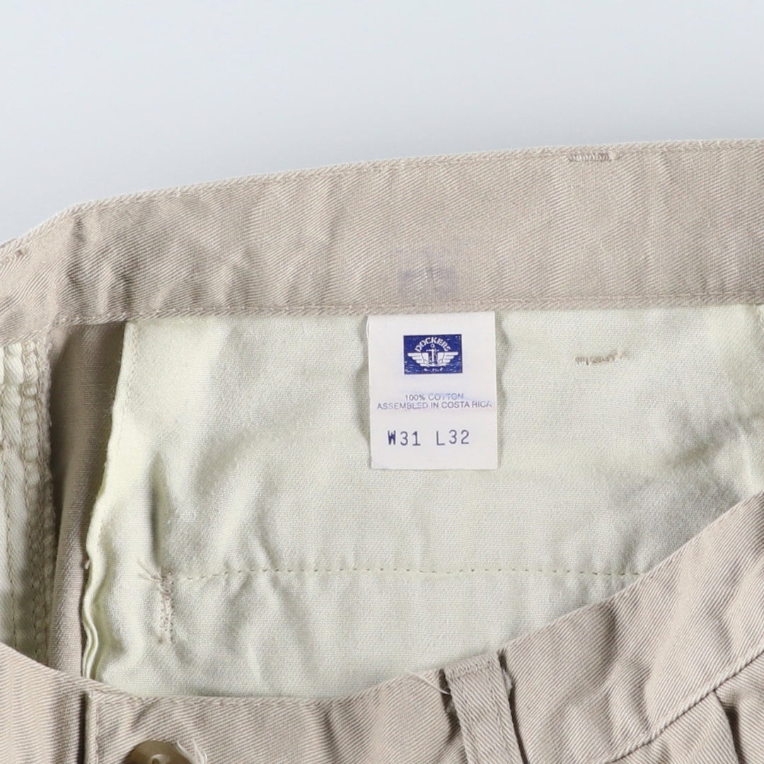 90'S Dockers Classic Fit Two-Pleat Chino Pants, Men's Size W30 (approx.), Vintage cotton Beige type Vintage Second Hand