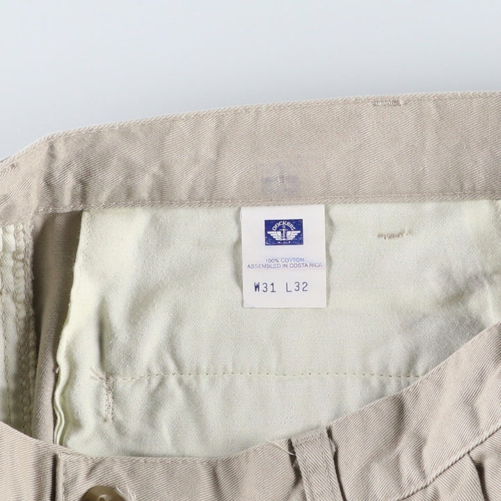 90'S Dockers Classic Fit Two-Pleat Chino Pants, Men's Size W30 (approx.), Vintage cotton Beige type Vintage Second Hand