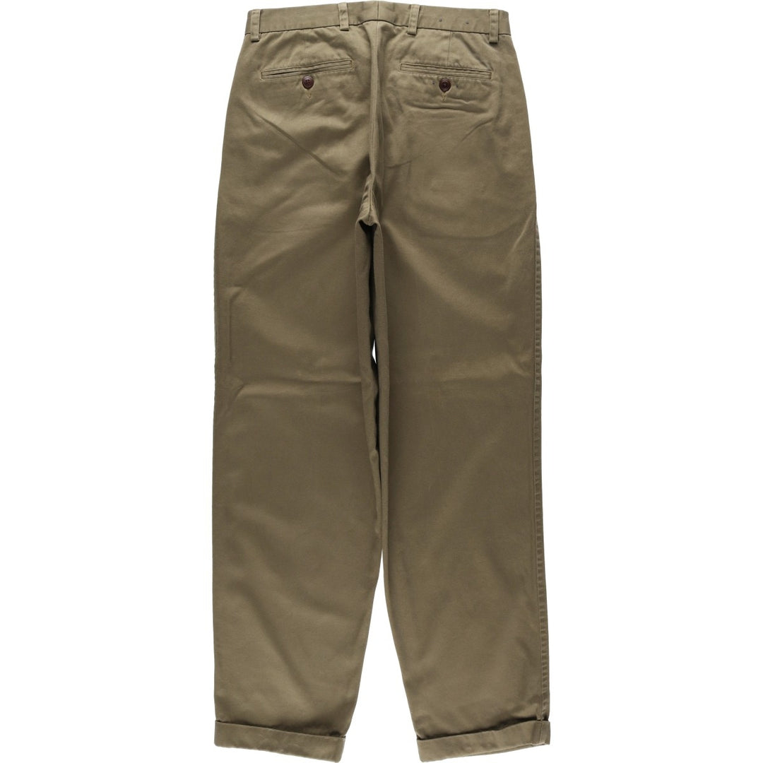 90'S Nautica SPINNAKER Two-Pleat Chino Pants, Men's Size W32 (approx.), Vintage cotton brown type Vintage Second Hand