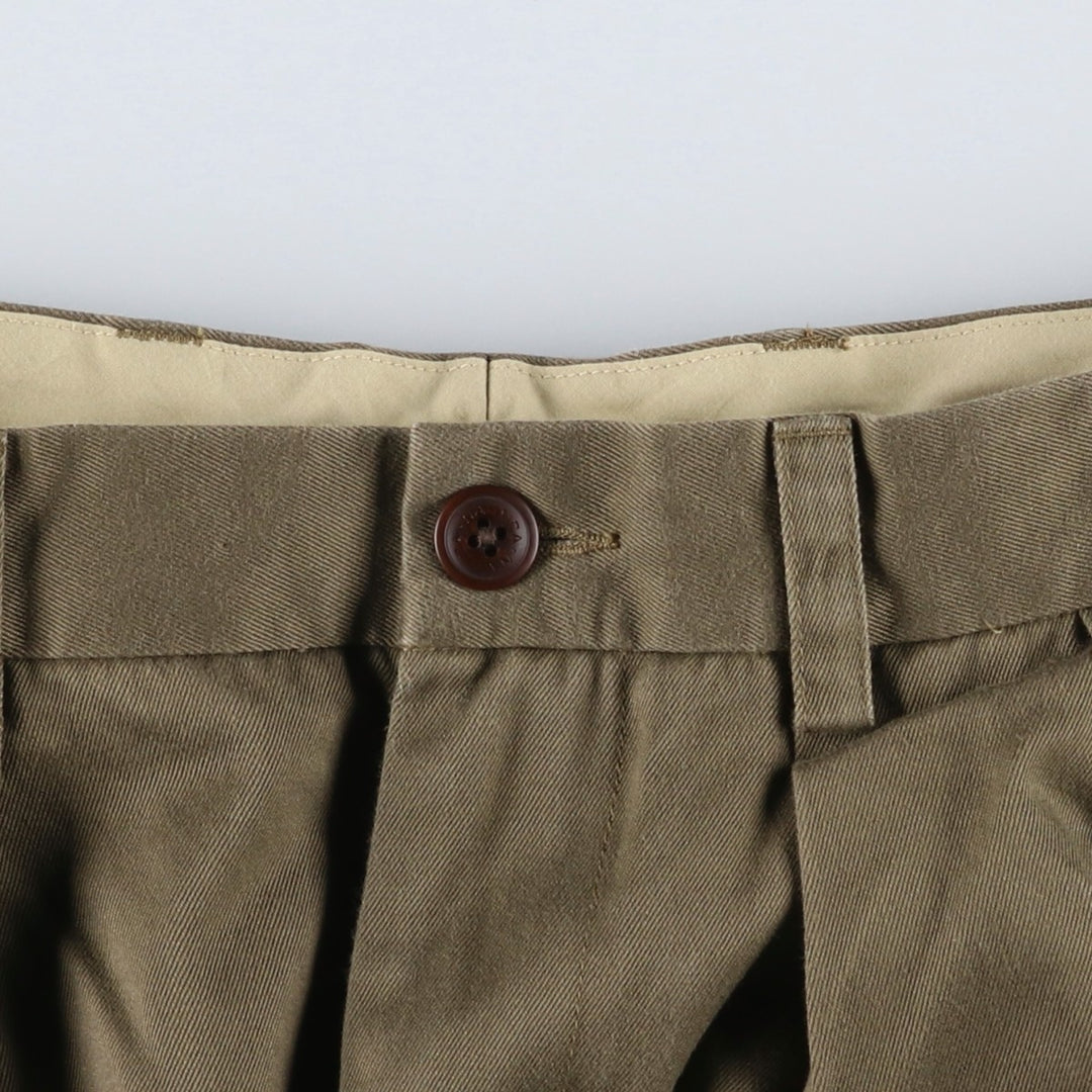 90'S Nautica SPINNAKER Two-Pleat Chino Pants, Men's Size W32 (approx.), Vintage cotton brown type Vintage Second Hand