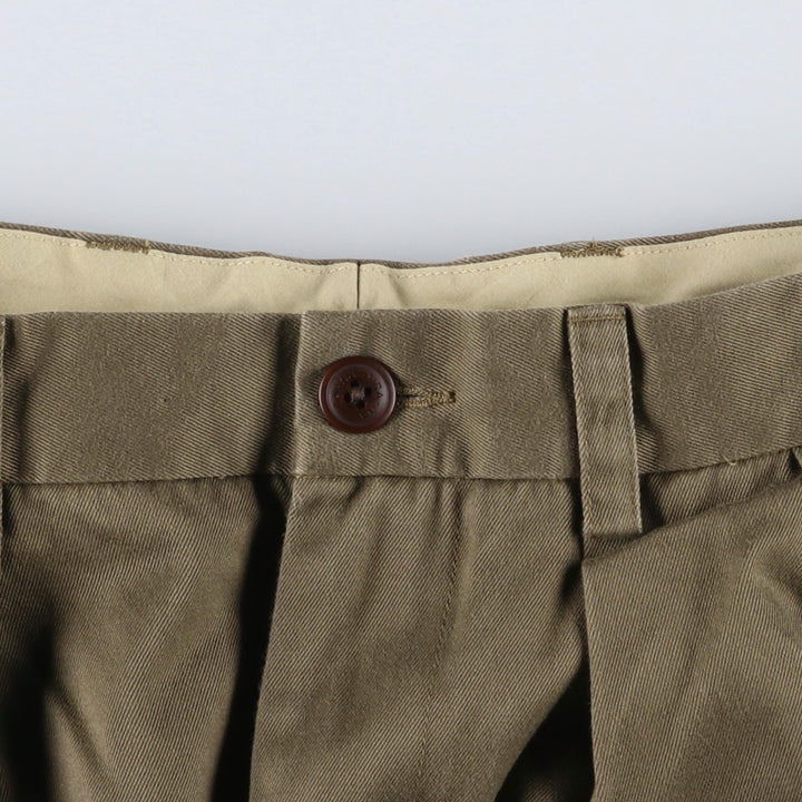 90'S Nautica SPINNAKER Two-Pleat Chino Pants, Men's Size W32 (approx.), Vintage cotton brown type Vintage Second Hand