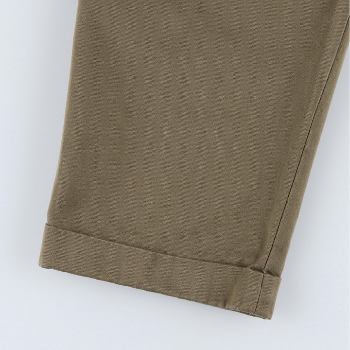 90'S Nautica SPINNAKER Two-Pleat Chino Pants, Men's Size W32 (approx.), Vintage cotton brown type Vintage Second Hand