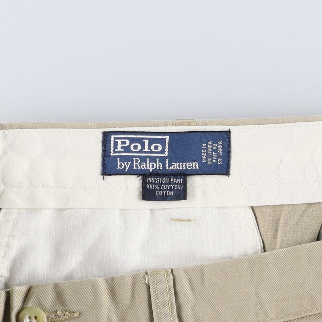 Ralph Lauren POLO by Ralph Lauren PRESTON PANT Chino pants for men, equivalent to w37 cotton beige type brown Vintage Second Hand