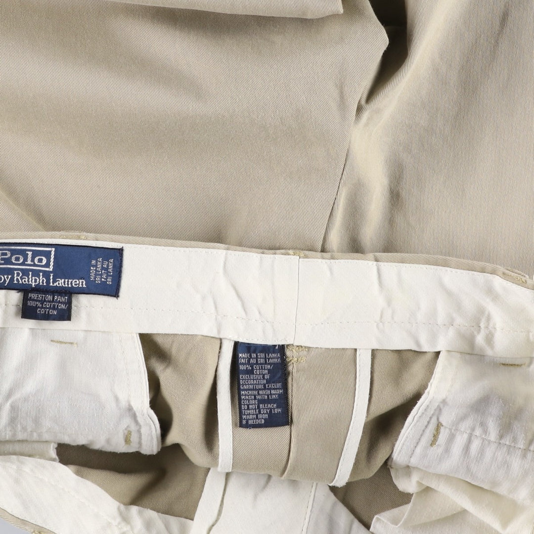 Ralph Lauren POLO by Ralph Lauren PRESTON PANT Chino pants for men, equivalent to w37 cotton beige type brown Vintage Second Hand