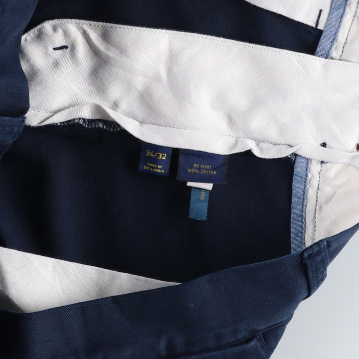 Ralph Lauren POLO RALPH LAUREN RELAXD FIT Chino Pants, Men's W36 (approx.) cotton navy blue type Vintage Second Hand
