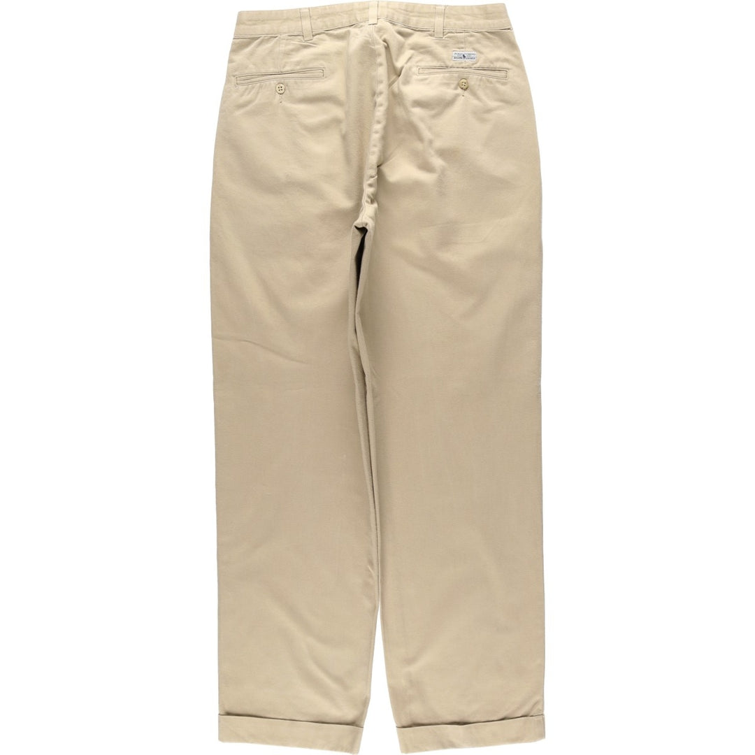 Ralph Lauren POLO RALPH LAUREN Two-pleat chino pants for men, size W33 cotton Beige type Vintage Second Hand