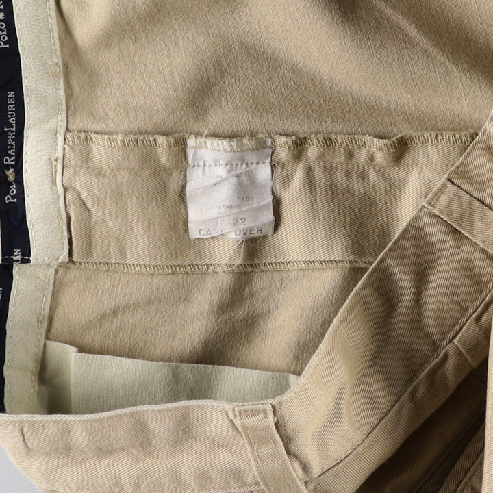 Ralph Lauren POLO RALPH LAUREN Two-pleat chino pants for men, size W33 cotton Beige type Vintage Second Hand