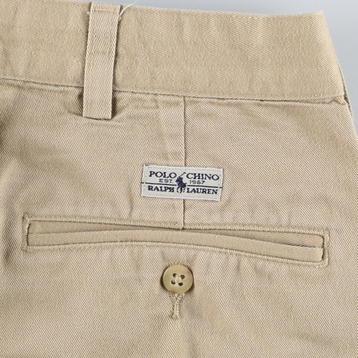 Ralph Lauren POLO RALPH LAUREN Two-pleat chino pants for men, size W33 cotton Beige type Vintage Second Hand