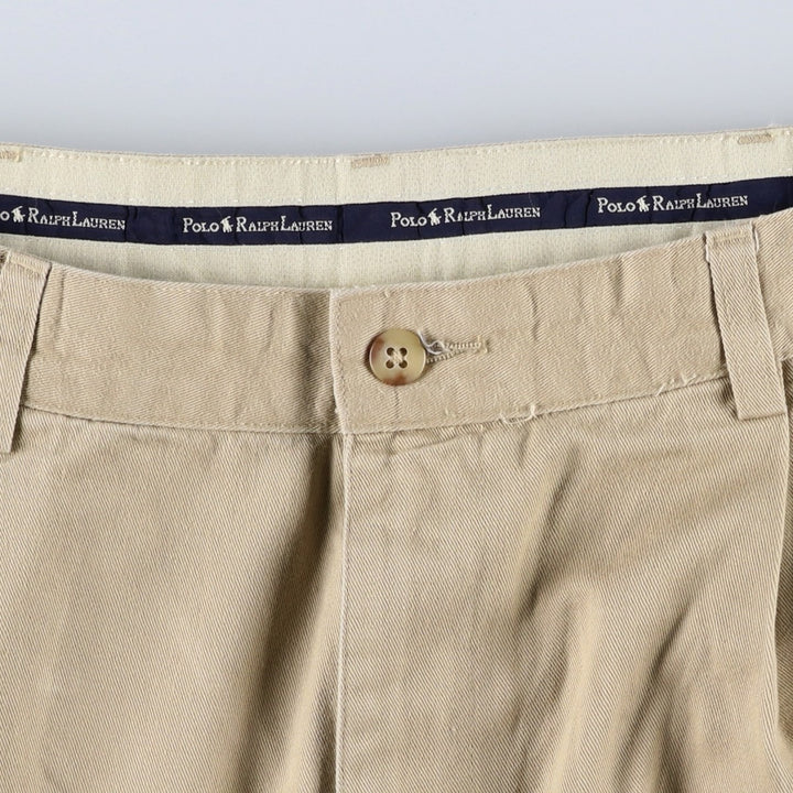 Ralph Lauren POLO RALPH LAUREN Two-pleat chino pants for men, size W33 cotton Beige type Vintage Second Hand