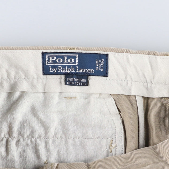 Ralph Lauren POLO by Ralph Lauren PRESTON PANT Chino pants for men, equivalent to w34 cotton Beige type Vintage Second Hand