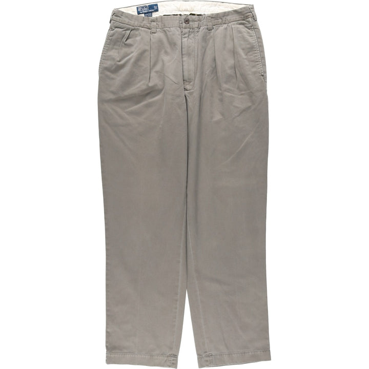 Ralph Lauren POLO by Ralph Lauren ANDREW PANT Two-pleat chino pants for men, equivalent to w36 cotton Khaki type Vintage Second Hand