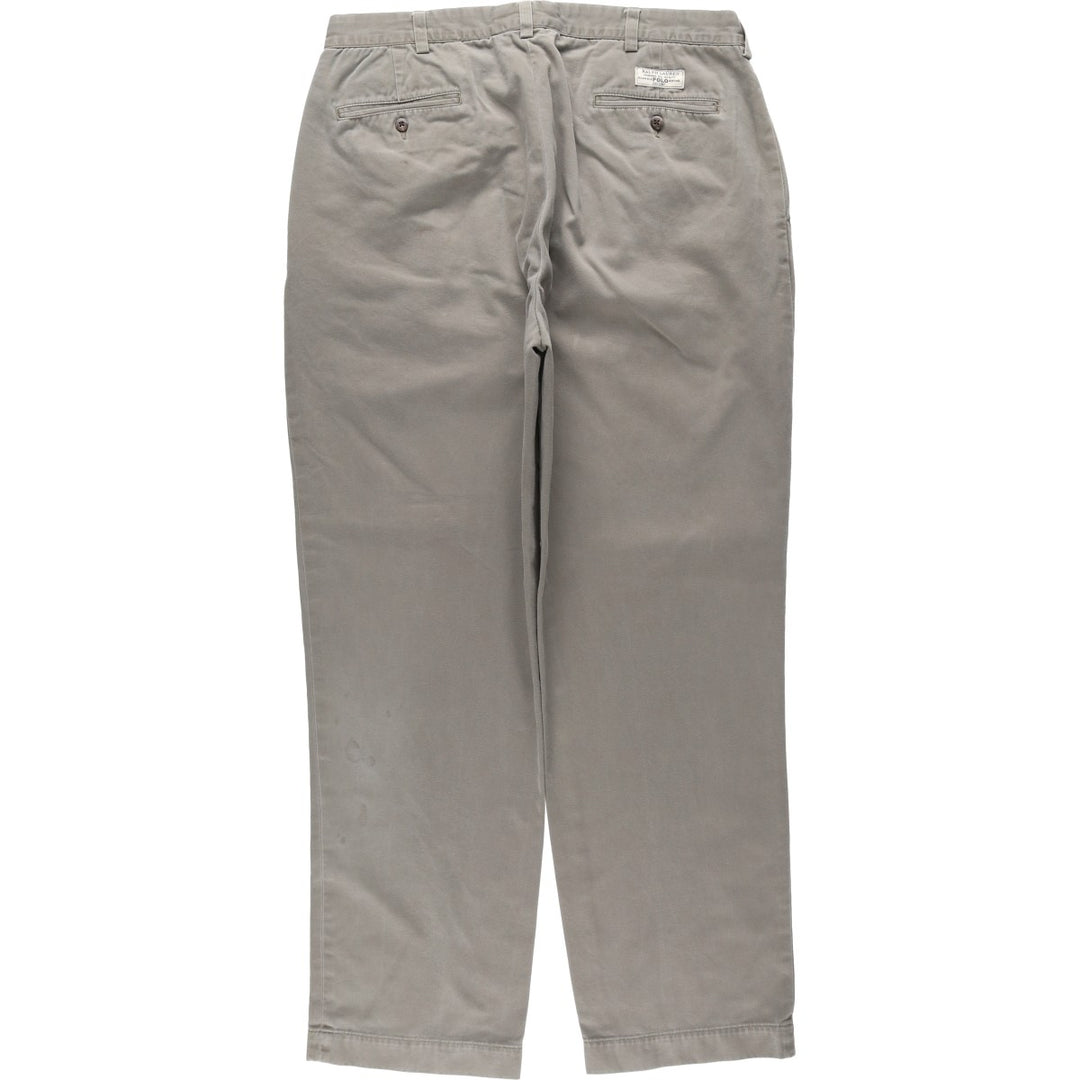 Ralph Lauren POLO by Ralph Lauren ANDREW PANT Two-pleat chino pants for men, equivalent to w36 cotton Khaki type Vintage Second Hand