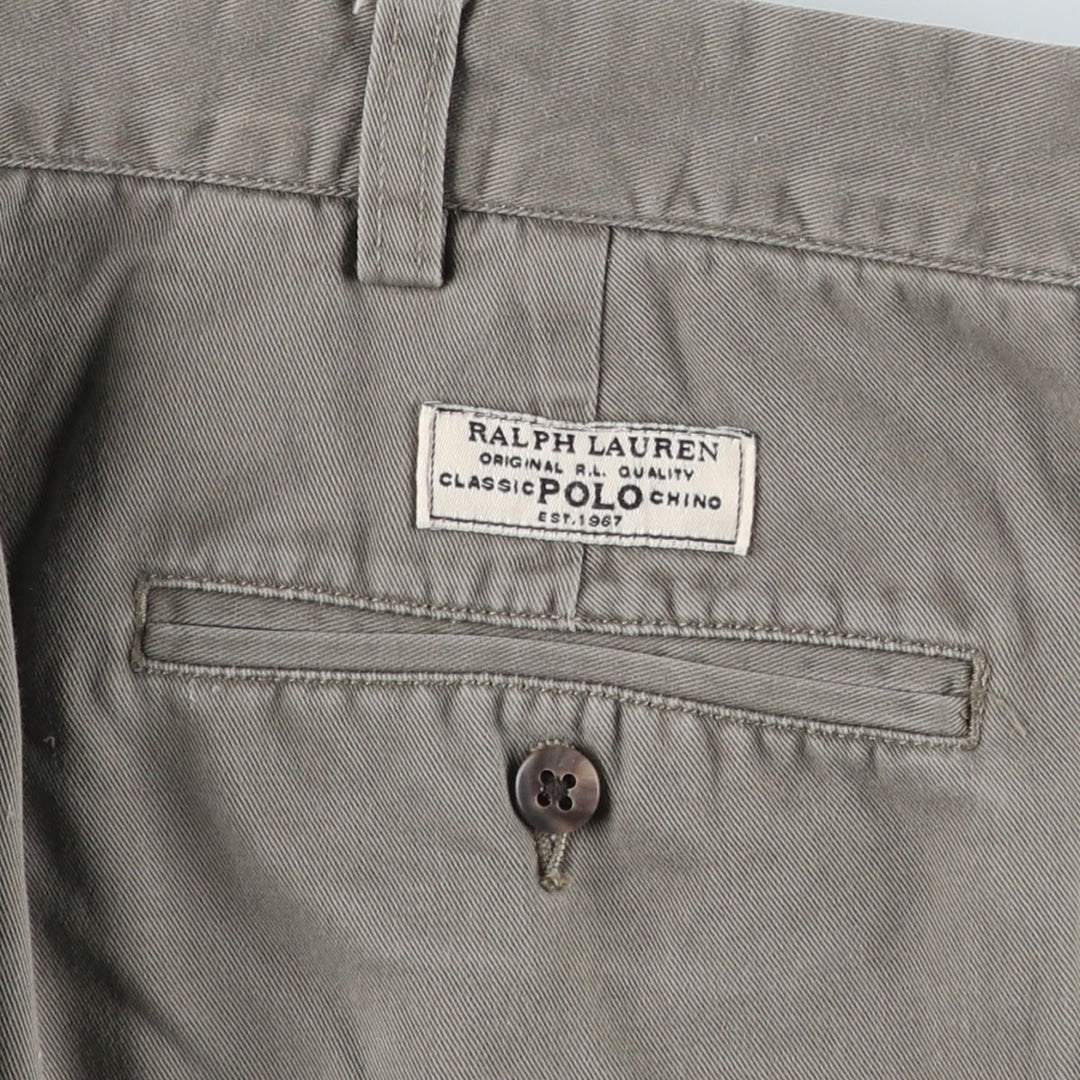 Ralph Lauren POLO by Ralph Lauren ANDREW PANT Two-pleat chino pants for men, equivalent to w36 cotton Khaki type Vintage Second Hand