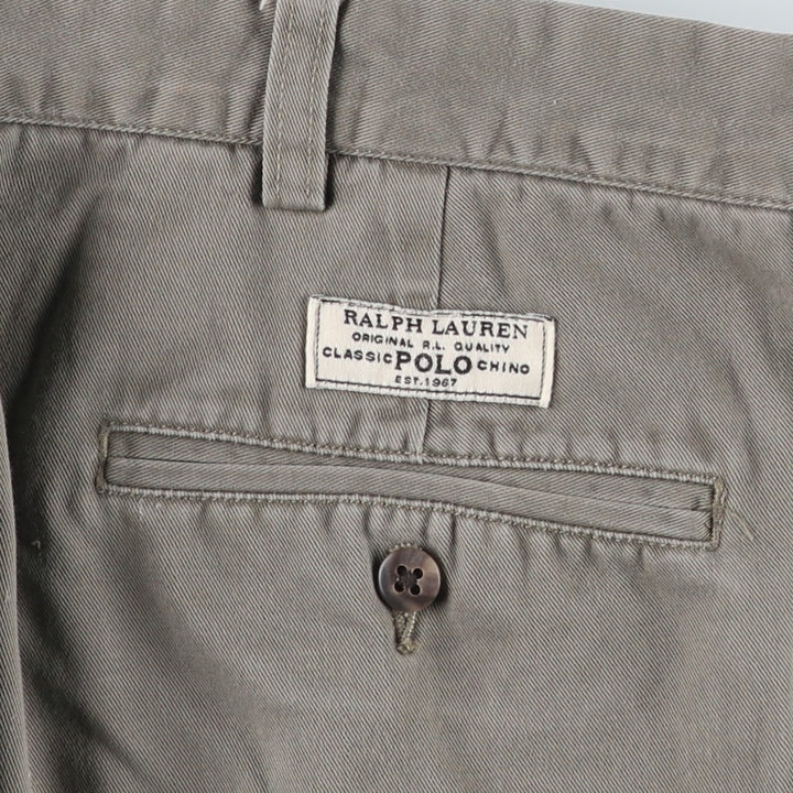 Ralph Lauren POLO by Ralph Lauren ANDREW PANT Two-pleat chino pants for men, equivalent to w36 cotton Khaki type Vintage Second Hand