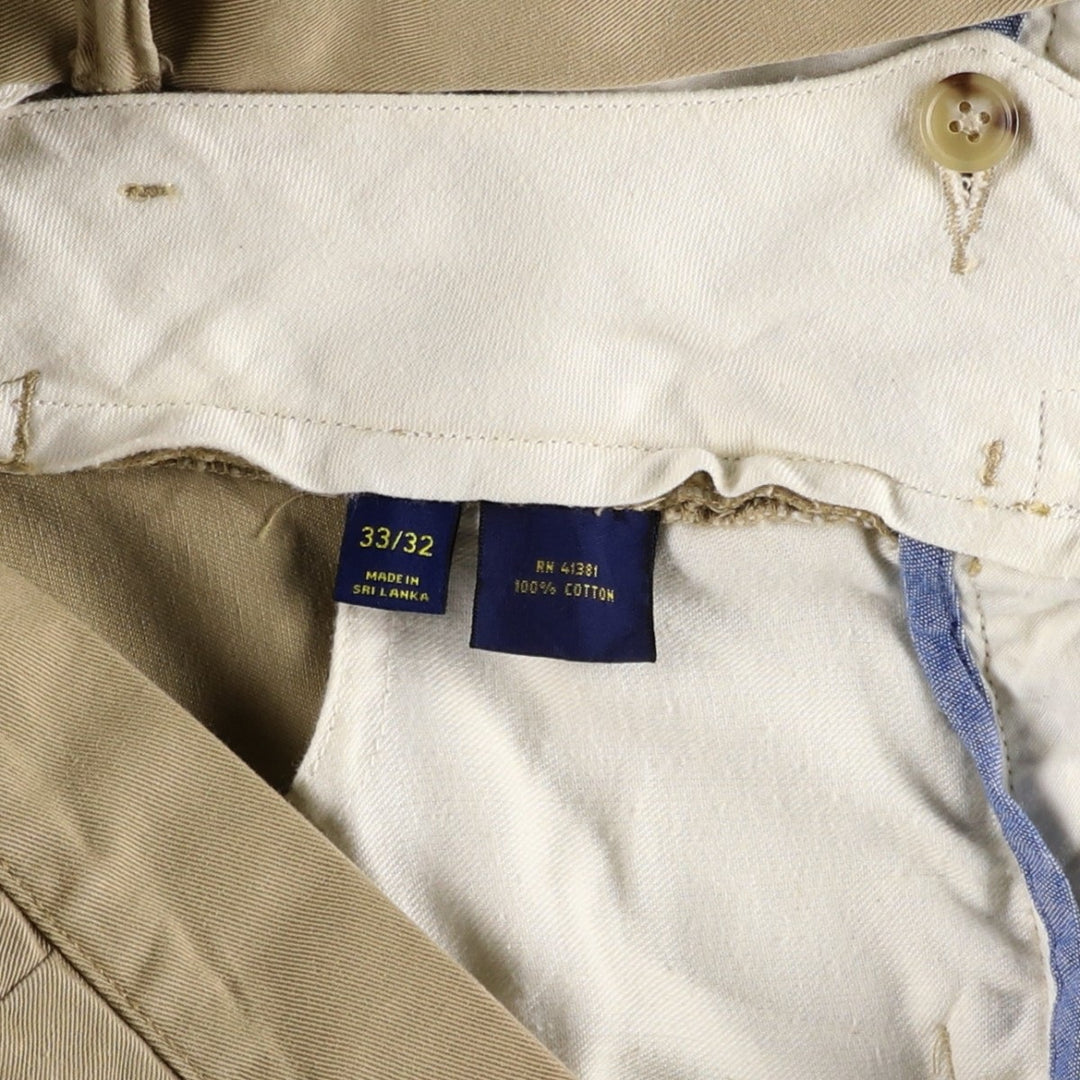 ~90'S Ralph Lauren POLO RALPH LAUREN STRAIGHT FIT Chino Pants Men's W35 (approx.) Vintage cotton Beige type Vintage Second Hand