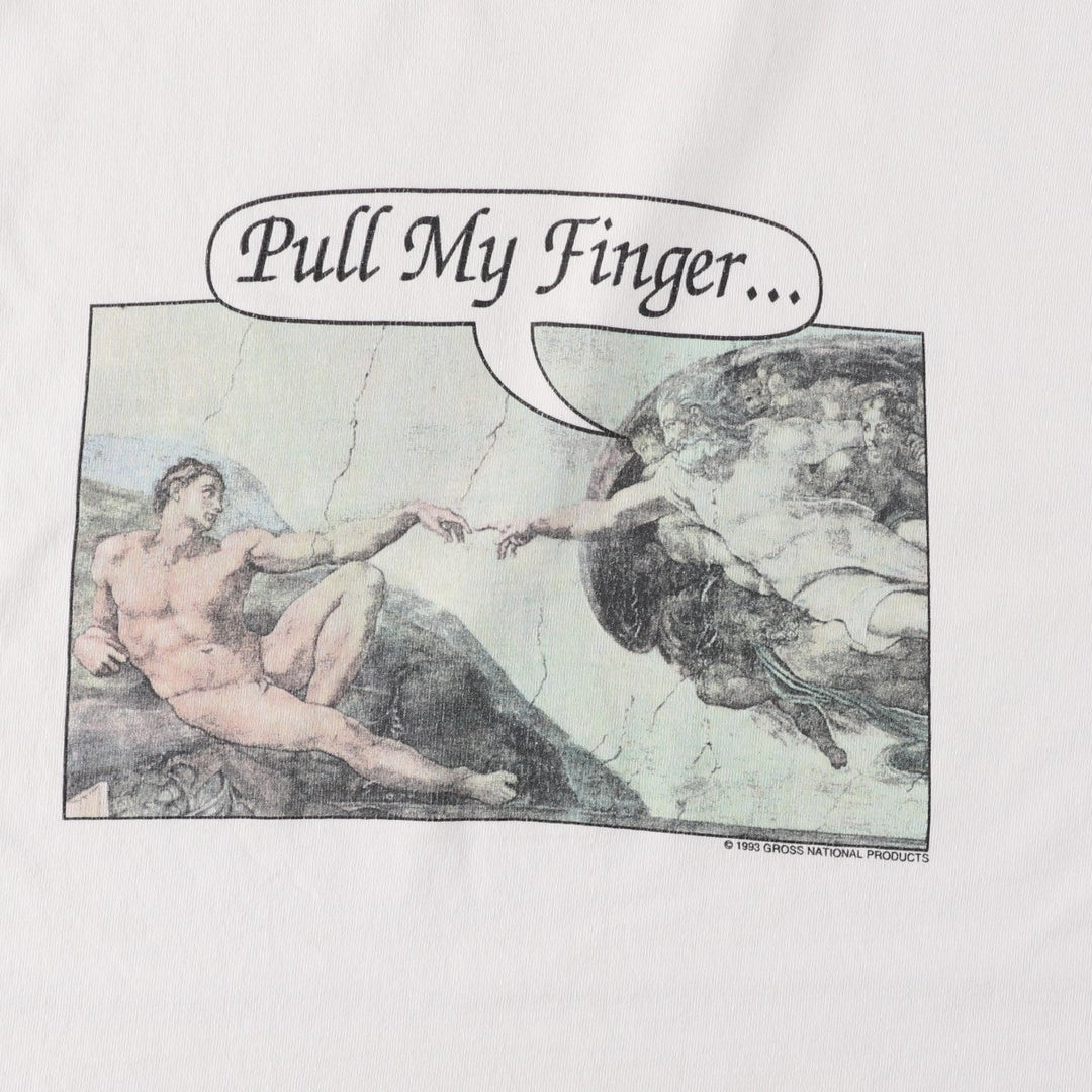 90'S Fruit of the Loom parody art t-shirt, made in USA, men's size XL equivalent, vintage. cotton white type Vintage Second Hand