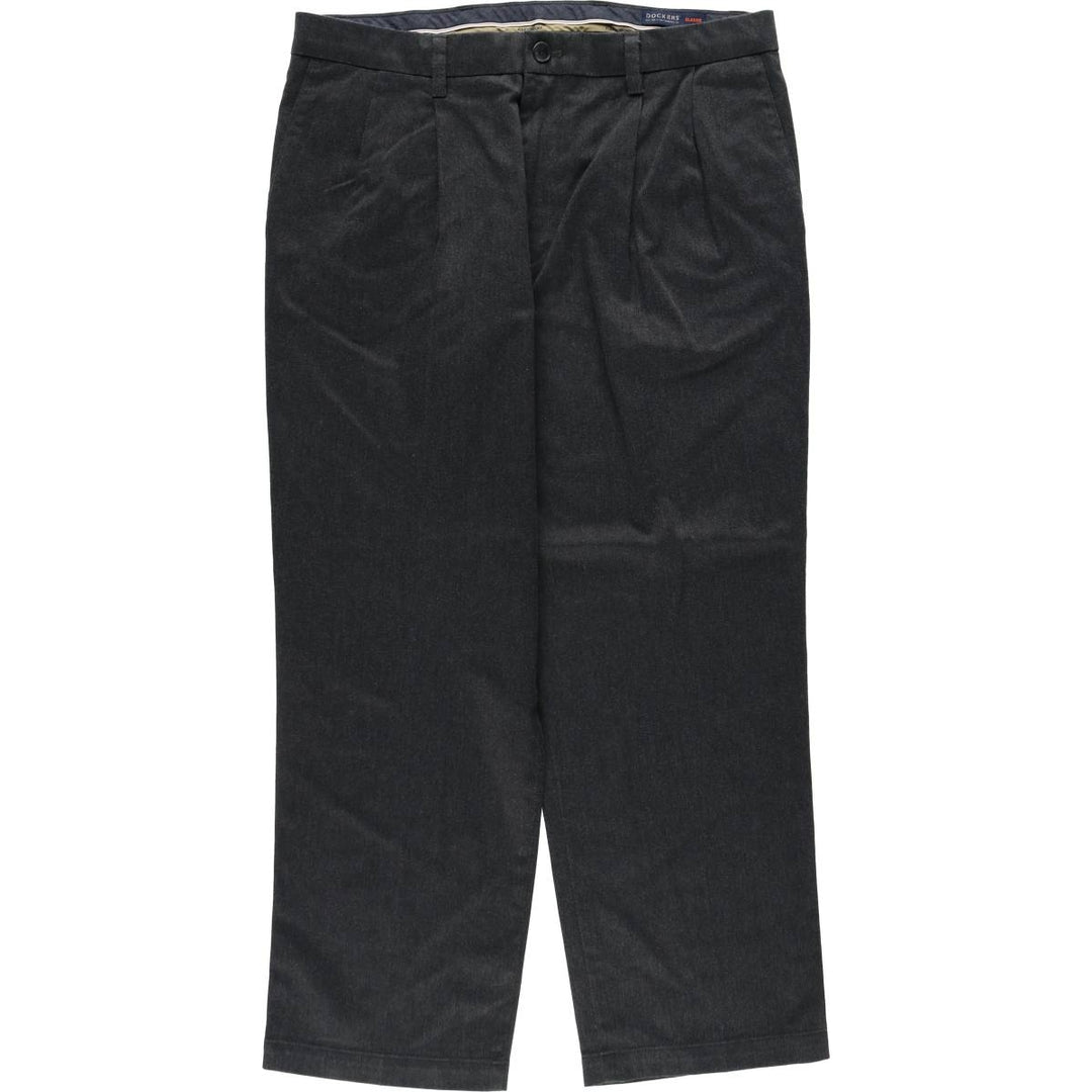 Dockers Signature Khaki Two-Pleat Slacks Pants, Men's Size W36 (approx.) cotton gray type Vintage Second Hand