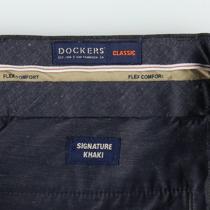 Dockers Signature Khaki Two-Pleat Slacks Pants, Men's Size W36 (approx.) cotton gray type Vintage Second Hand