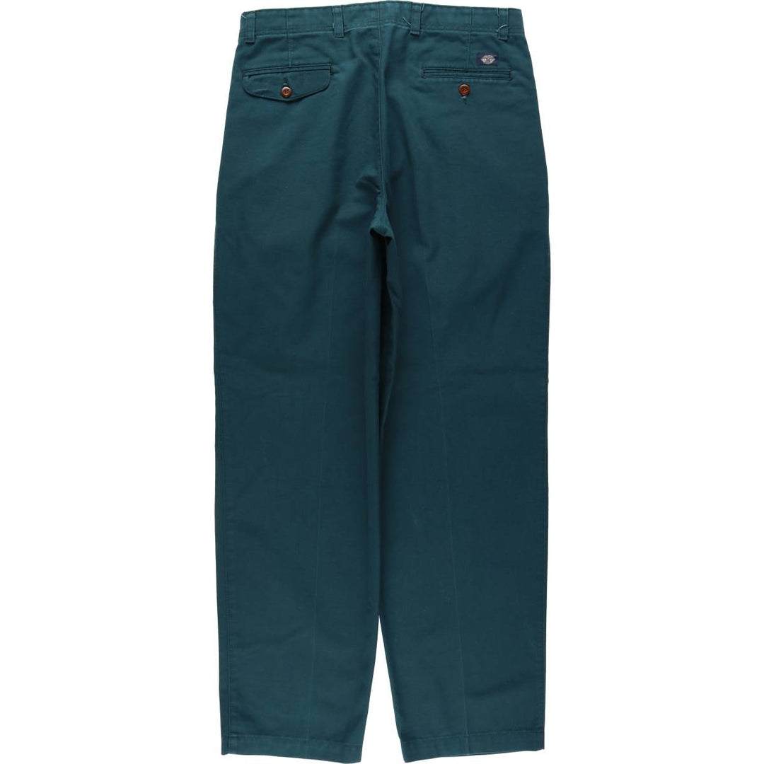 90'S Dockers Levi's Classic Fit Two-Pleat Duck Work Pants Men's W34 (approx.) Vintage cotton Green type dark green Vintage Second Hand